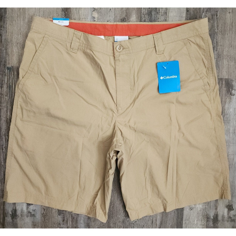 Columbia Washed Out Shorts Mens 38 Tan Khaki Cotton Casual Outdoors AM4471